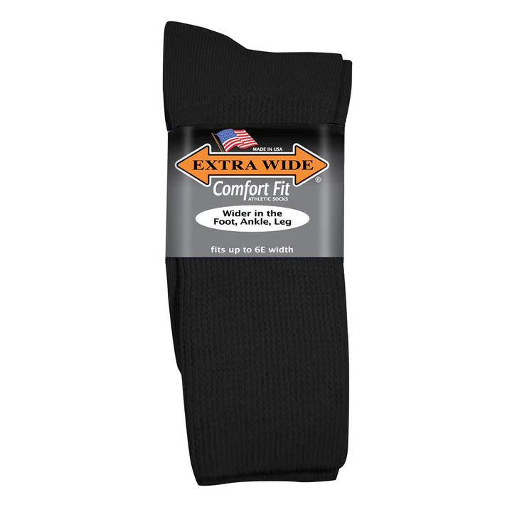 Extra Wide Athletic Crew::Black