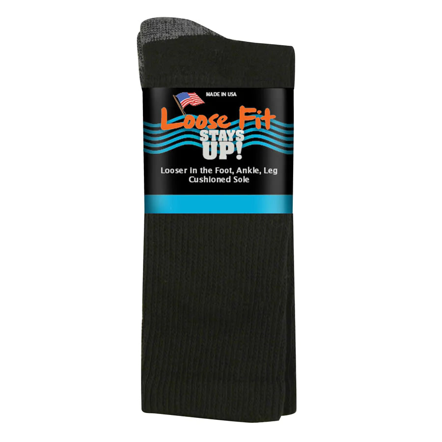 Loose Fit Stays Up Crew Socks