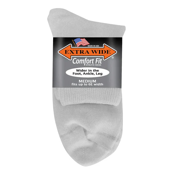 Extra Wide Athletic Quarter::White