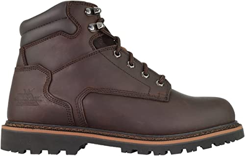 Thorogood Men's V-Series 6" Waterproof Work Boots - Composite Safety Toe, Slip Resistant, Crazyhorse Brown
